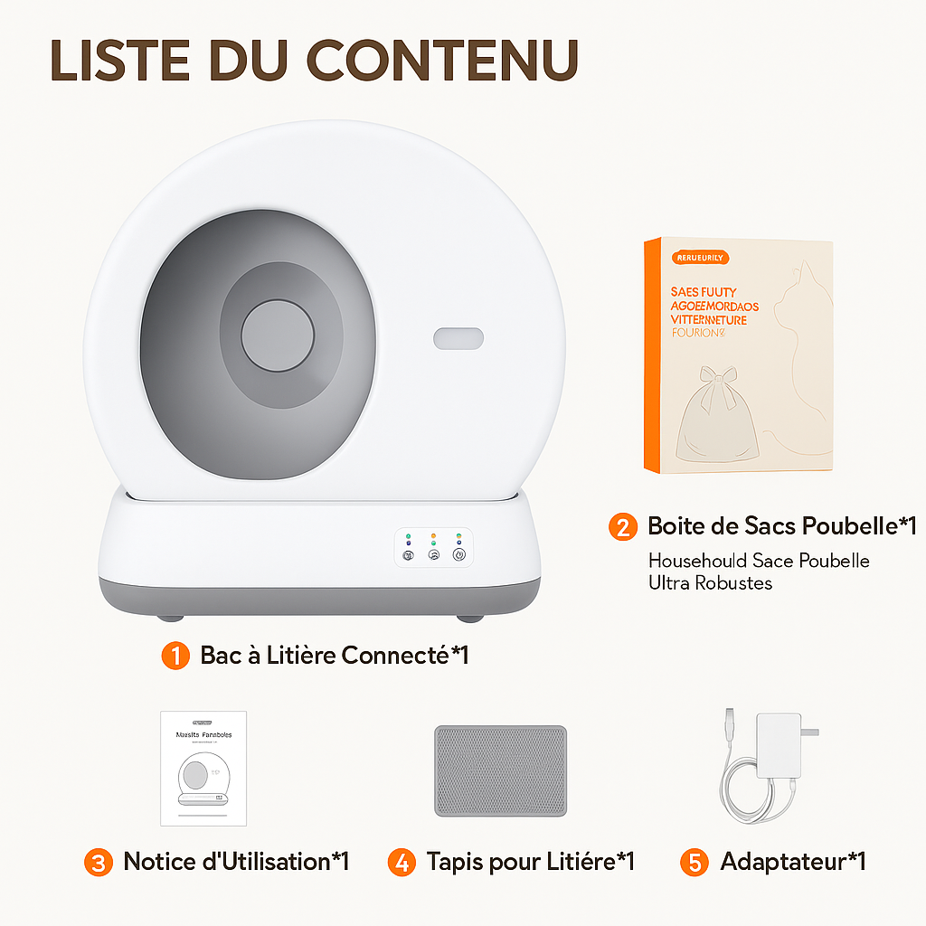 🐾 Litière pour Chat Intelligente Automatique – Auto-Nettoyante Connectée