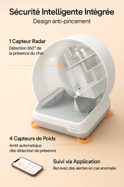 🐾 Litière pour Chat Intelligente Automatique – Auto-Nettoyante Connectée