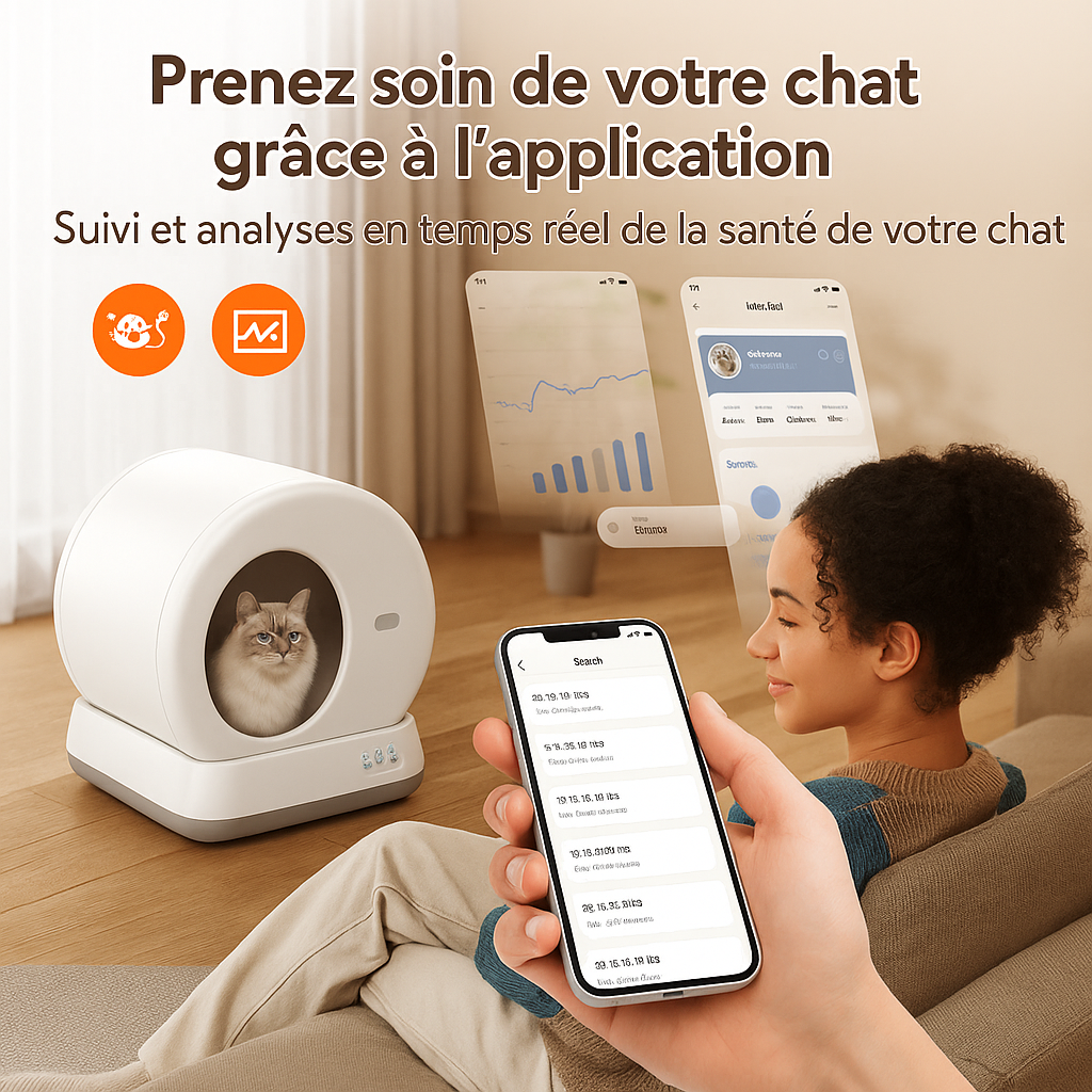 🐾 Litière pour Chat Intelligente Automatique – Auto-Nettoyante Connectée