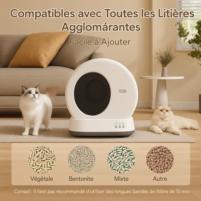 🐾 Litière pour Chat Intelligente Automatique – Auto-Nettoyante Connectée